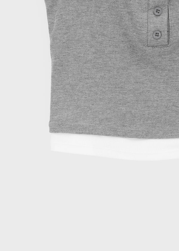 Flobin Button Layered Sleeveless (Built-in Cap)