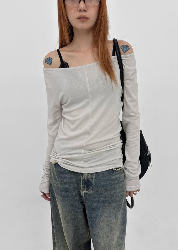 [MADE] Baemy Tencel Panel Long Sleeve Top