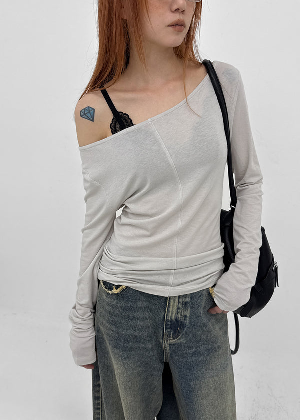 [MADE] Baemy Tencel Panel Long Sleeve Top