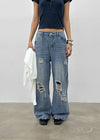 Trikin Damage Wide Denim Pants