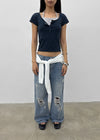 Trikin Damage Wide Denim Pants