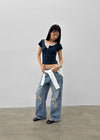 Trikin Damage Wide Denim Pants