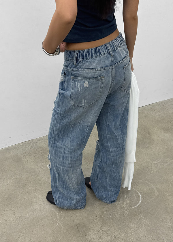 Trikin Damage Wide Denim Pants