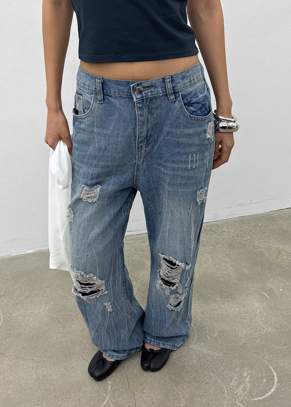 Trikin Damage Wide Denim Pants