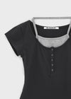 [MADE] Pieta Halter Layered Short-Sleeve Tee (Modal 38%)