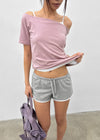 [MADE] Selni Off-Shoulder Short-Sleeve Tee (Set Available)