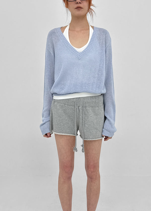 Jenishu Deep V-neck Long Sleeve Knit