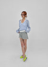 Jenishu Deep V-neck Long Sleeve Knit