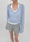Jenishu Deep V-neck Long Sleeve Knit