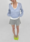 Jenishu Deep V-neck Long Sleeve Knit