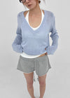 Jenishu Deep V-neck Long Sleeve Knit