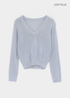 Jenishu Deep V-neck Long Sleeve Knit