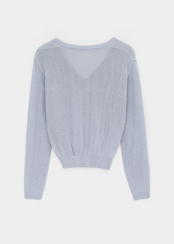 Jenishu Deep V-neck Long Sleeve Knit