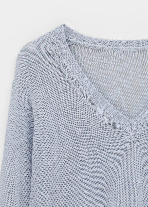 Jenishu Deep V-neck Long Sleeve Knit