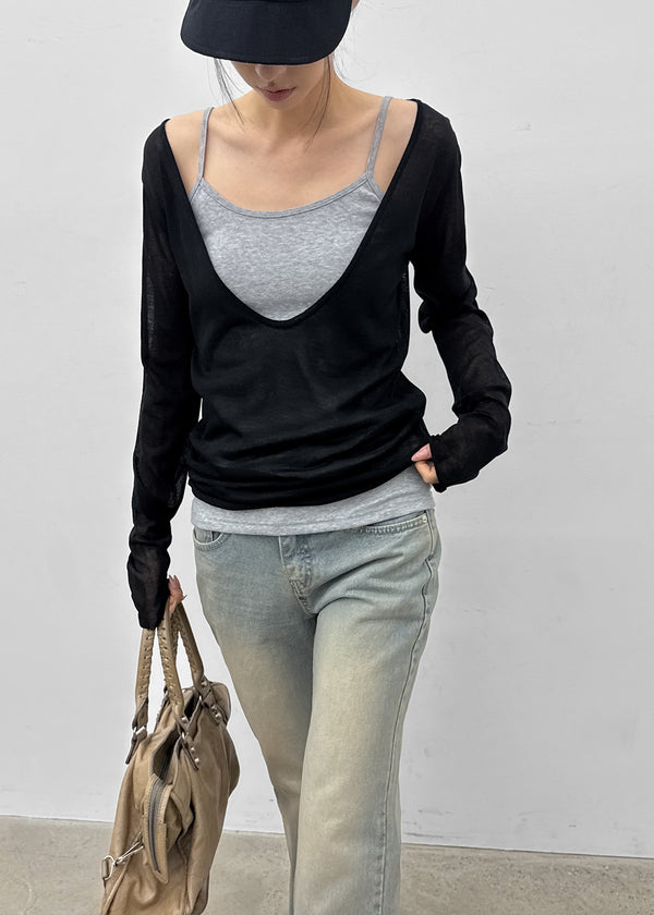 [MADE] Robty Deep V-Neck Summer Knit