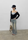 [MADE] Cameli Low-Waist Bootcut Denim Pants