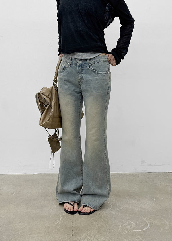 [MADE] Cameli Low-Waist Bootcut Denim Pants