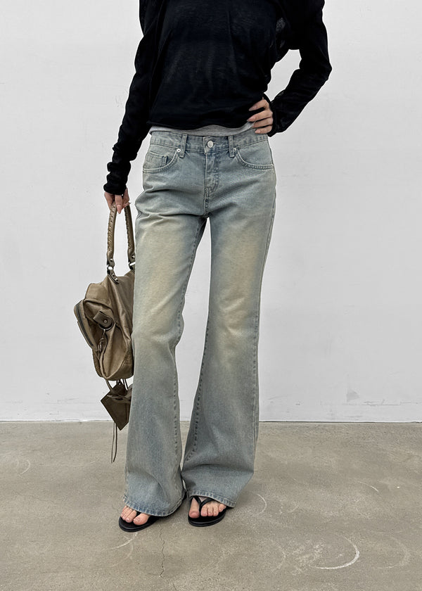 [MADE] Cameli Low-Waist Bootcut Denim Pants