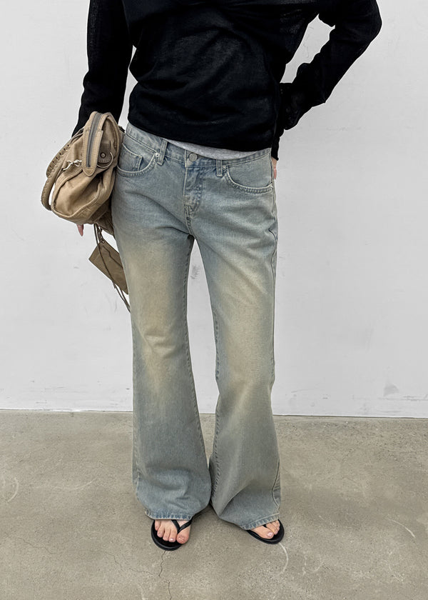 [MADE] Cameli Low-Waist Bootcut Denim Pants