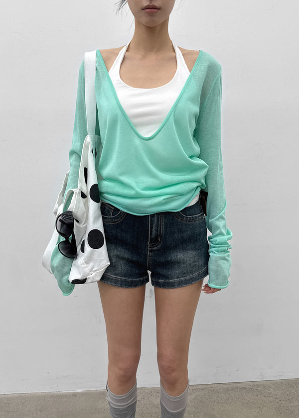 [MADE] Robty Deep V-Neck Summer Knit