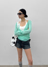 Zeu Back Pocket Denim Shorts (Belt Set)