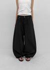Shankum Back-point Wide Cotton Pants