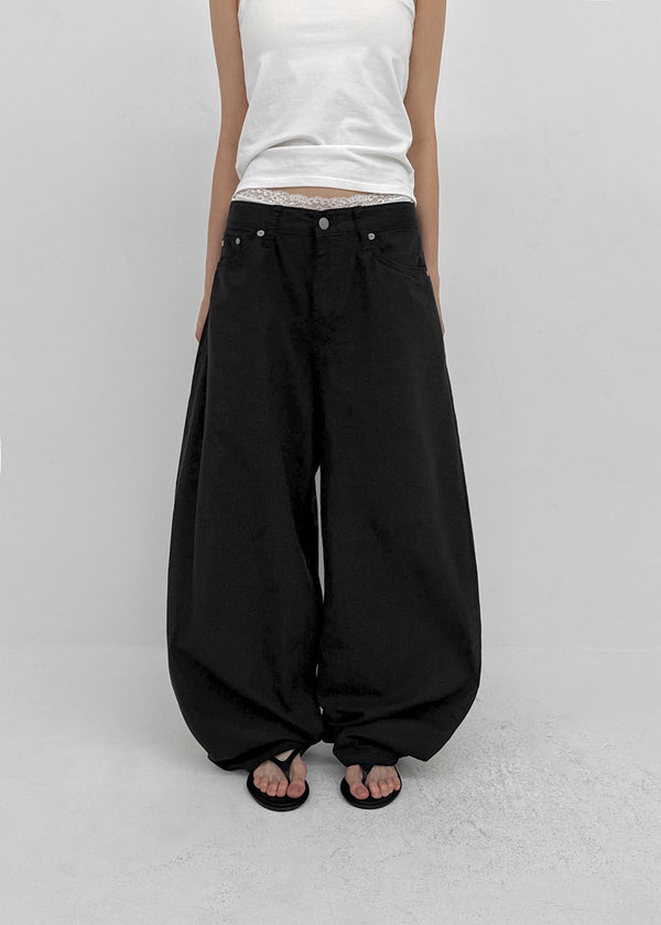 Shankum Back-point Wide Cotton Pants