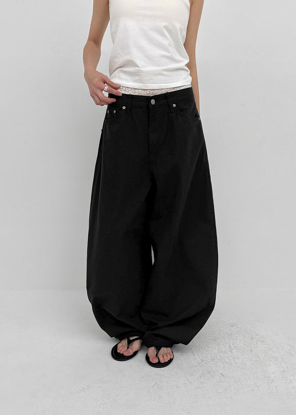 Shankum Back-point Wide Cotton Pants