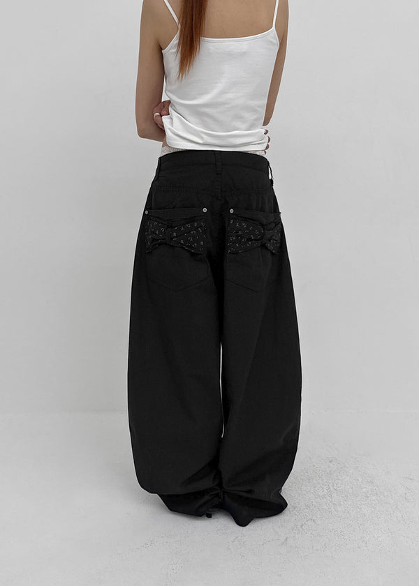 Shankum Back-point Wide Cotton Pants