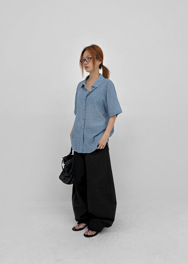 [MADE] Snetch Seersucker Check Short-Sleeve Shirt