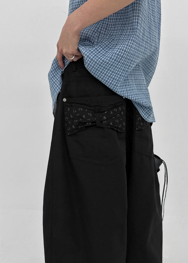 Shankum Back-point Wide Cotton Pants