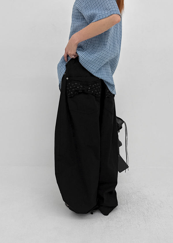Shankum Back-point Wide Cotton Pants