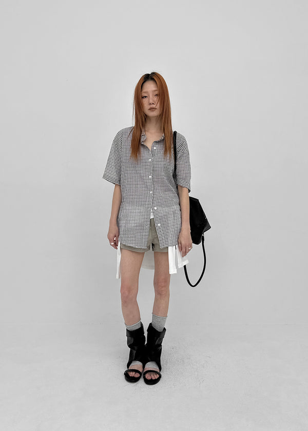 [MADE] Snetch Seersucker Check Short-Sleeve Shirt