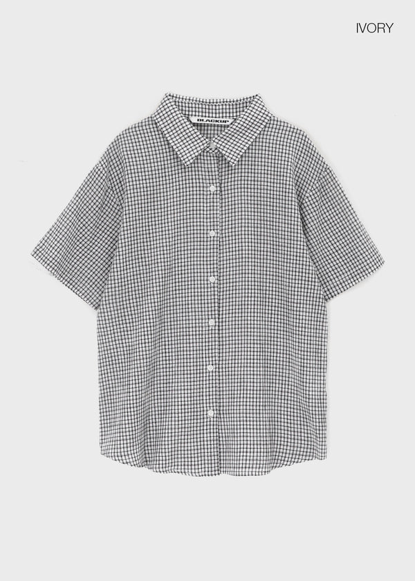 [MADE] Snetch Seersucker Check Short-Sleeve Shirt