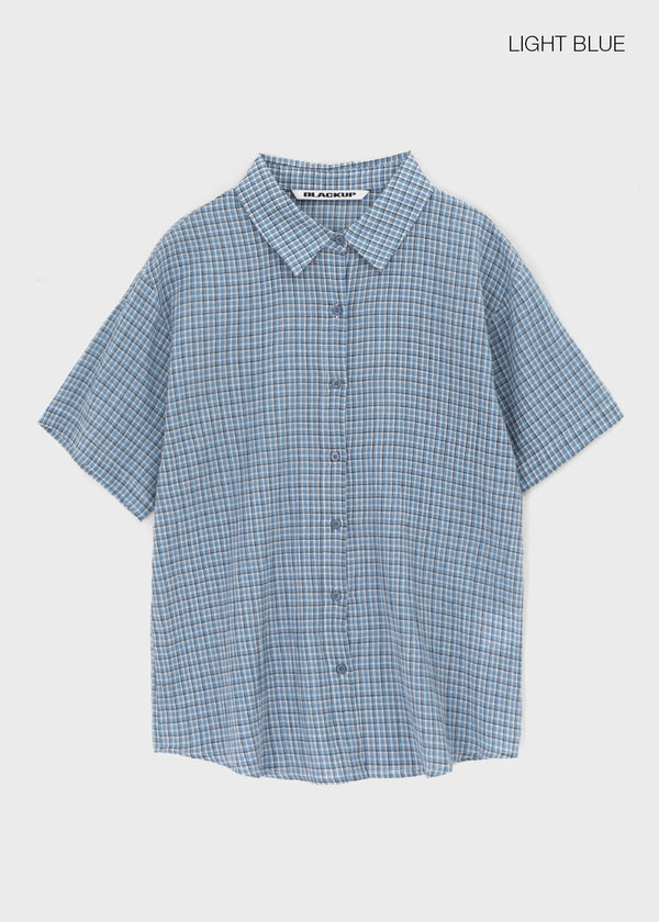 [MADE] Snetch Seersucker Check Short-Sleeve Shirt