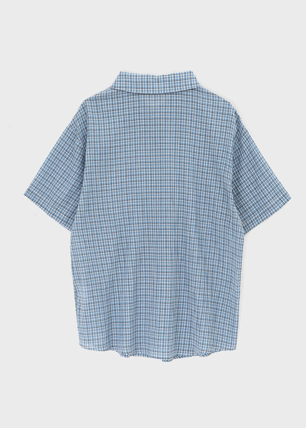 [MADE] Snetch Seersucker Check Short-Sleeve Shirt