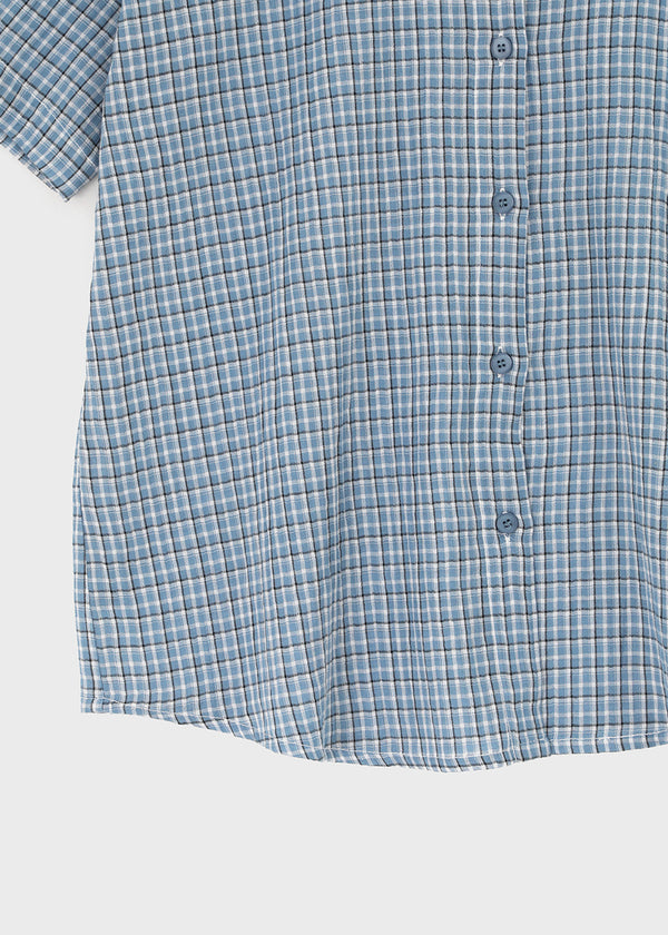 [MADE] Snetch Seersucker Check Short-Sleeve Shirt