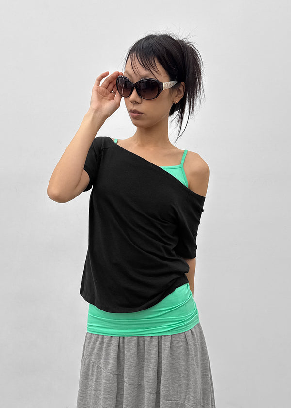 [MADE] Selni Off-Shoulder Short-Sleeve Tee (Set Available)