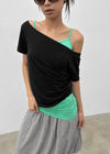 [MADE] Selni Off-Shoulder Short-Sleeve Tee (Set Available)