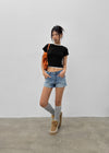 V-An Back Pocket Denim Shorts