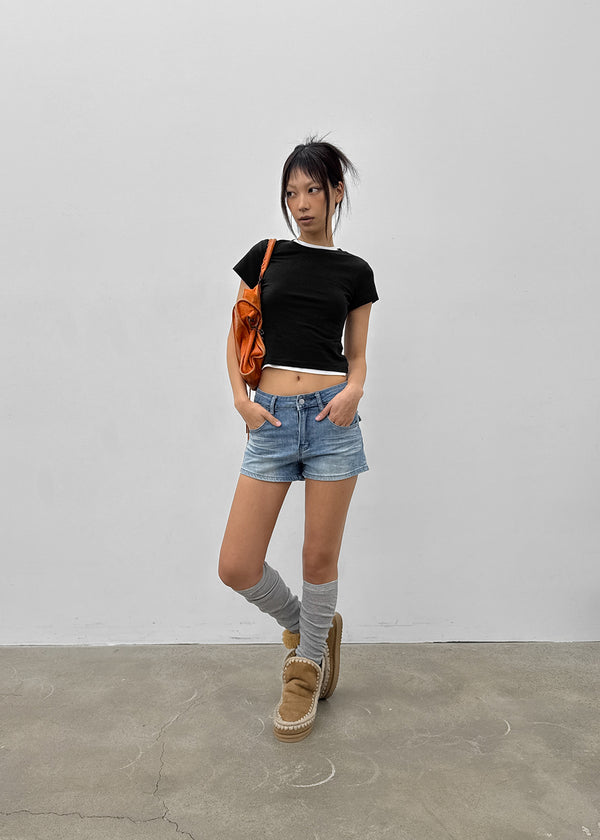 V-An Back Pocket Denim Shorts