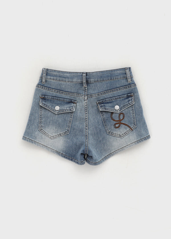 V-An Back Pocket Denim Shorts