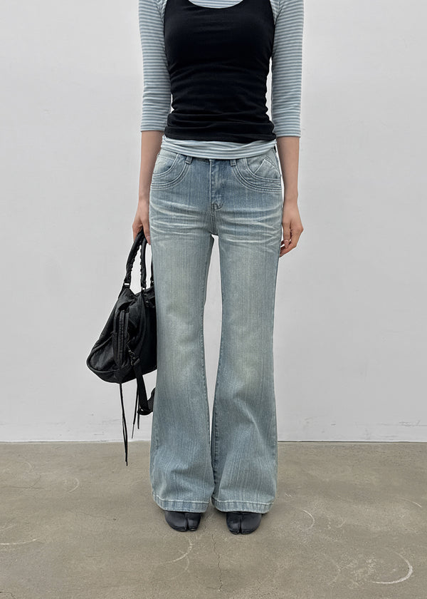 Delia Wide Bootcut Denim Pants