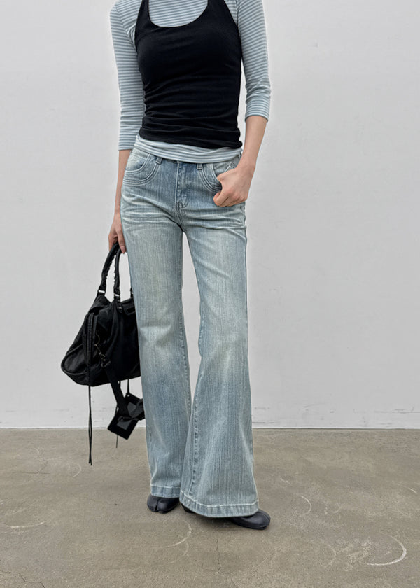 Delia Wide Bootcut Denim Pants