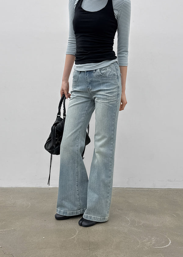 Delia Wide Bootcut Denim Pants