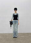 Delia Wide Bootcut Denim Pants