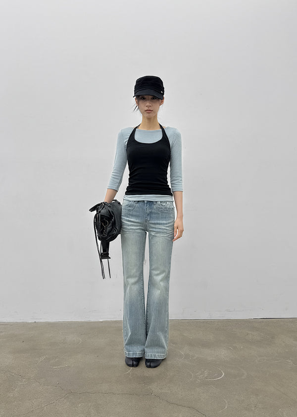 Delia Wide Bootcut Denim Pants