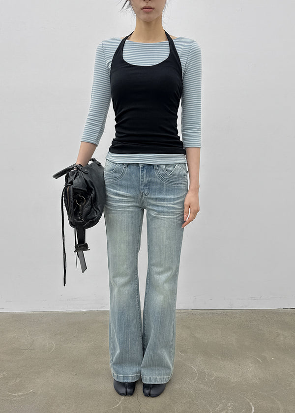 Delia Wide Bootcut Denim Pants