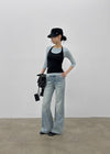 Delia Wide Bootcut Denim Pants