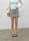 Ben El Low-Waist Line Banding Mini Skirt